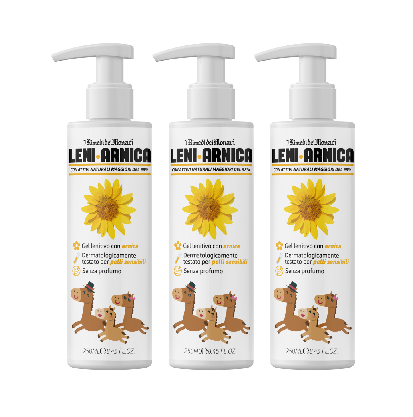 Leniarnica Gel Arnica per Pelli Sensibili 3x250ml
