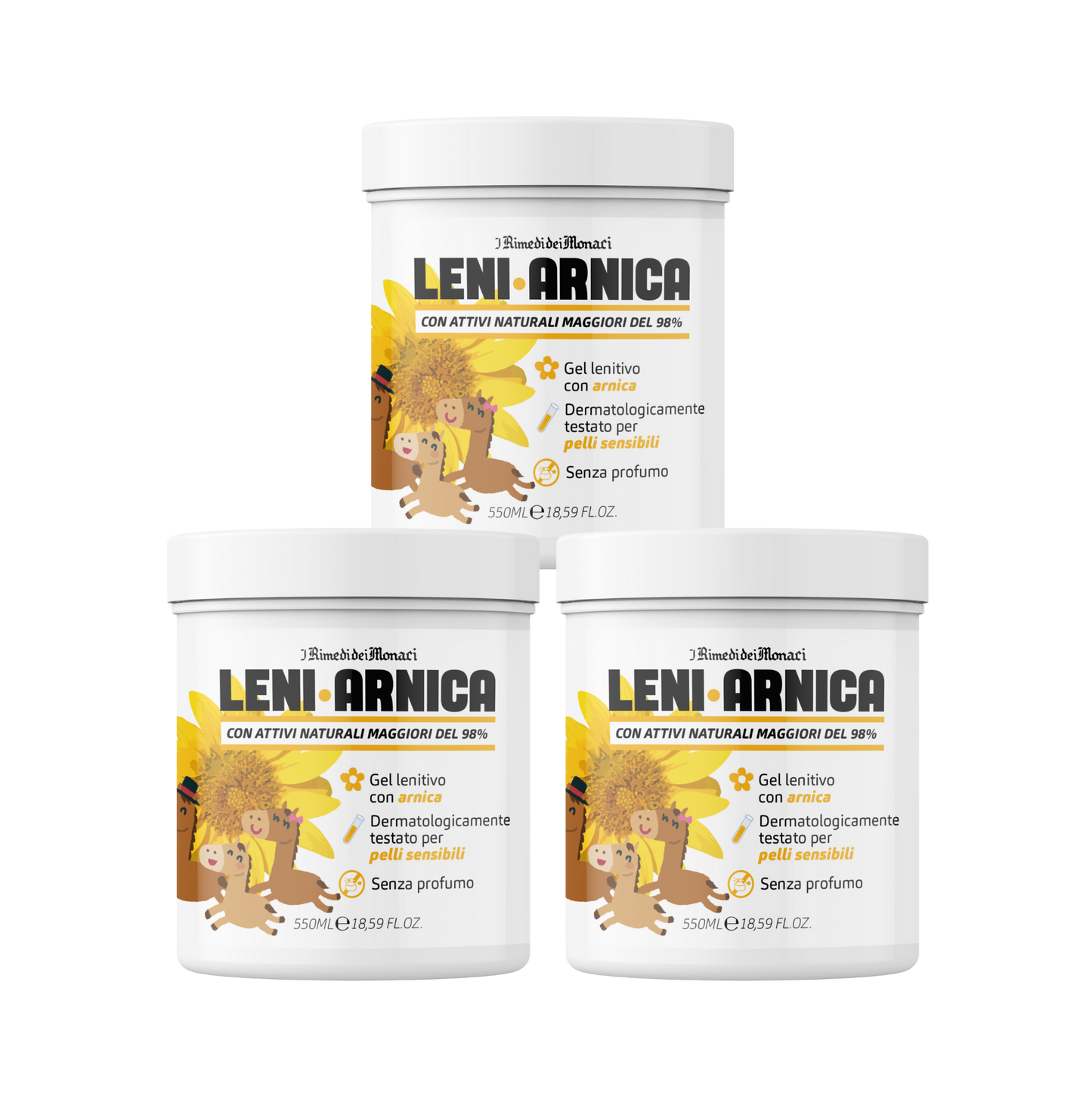 Leniarnica Gel Arnica per Pelli Sensibili 3x550ml